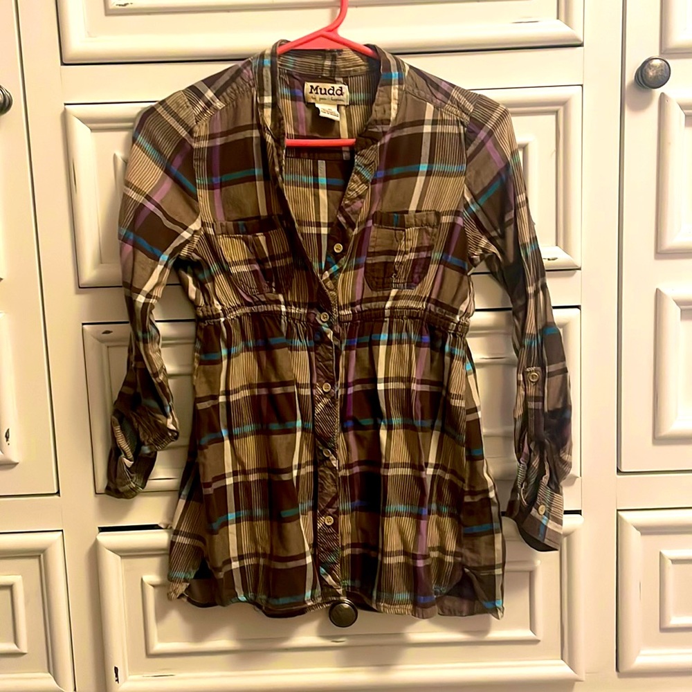 **Buy 4 Get 1 Free. $5 items only!  Plaid Shirt. Gently Worn